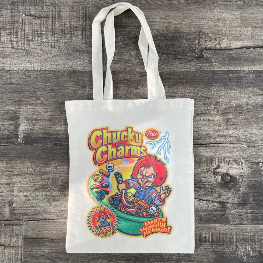 Chucky charms Halloween tote bag